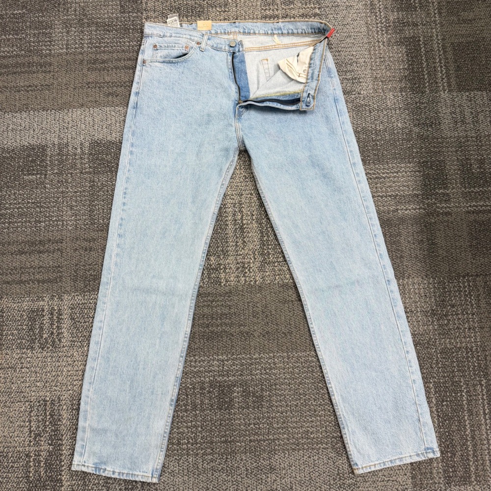 Levi's 505 Regular Jeans Mens 38x34 Light Wash Solid Straight Leg Denim
